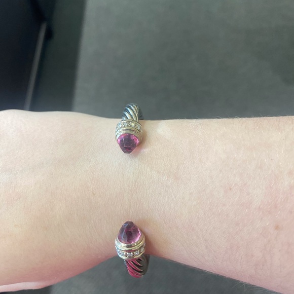 David Yurman Pink Tourmaline & Diamond Cuff - Picture 4 of 5